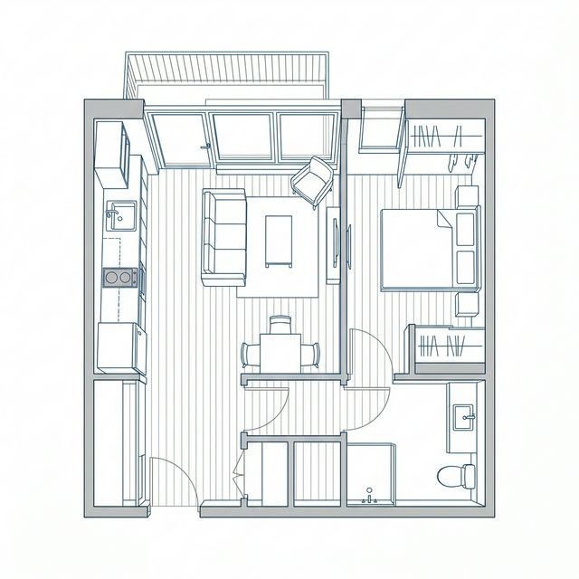 Planta do apartamento 1 quarto Arti Leblon
